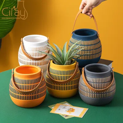 Morandi Colors Vaso da fiori sospeso in ceramica per arredamento casa