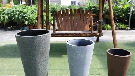 Vaso da fiori quadrato alto in plastica da giardino (KD9941